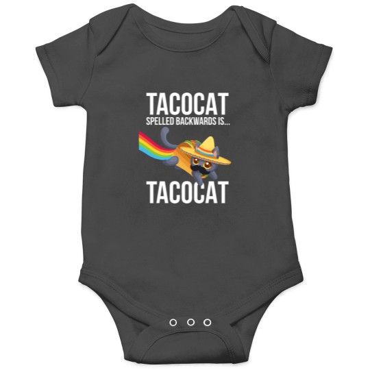 Discover Taco Cat Spelled Backwards Palindrome Funny Cat Onesies