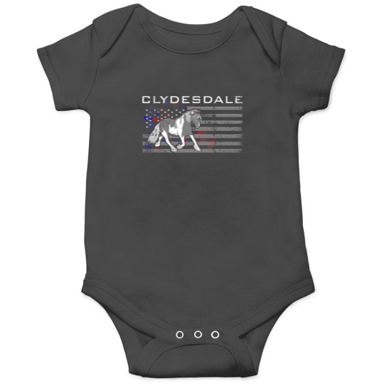 Discover Clydesdale Horse US American Flag Onesies