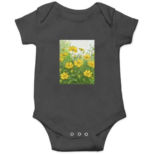 Discover Golden Cosmos Bloom Classic Onesies