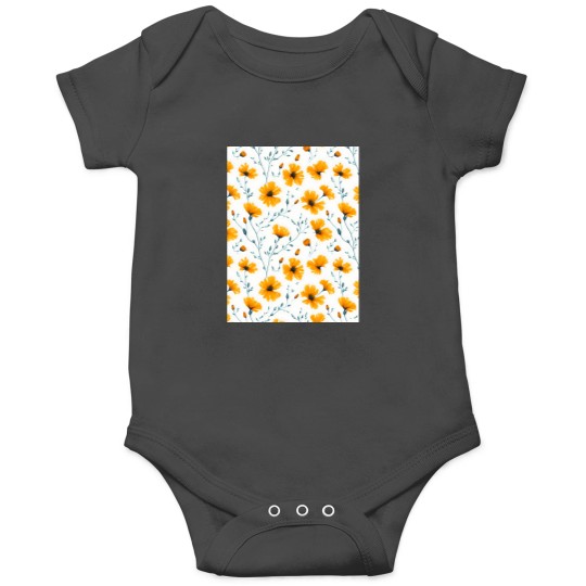 Discover Yellow floral seamless pattern Classic Onesies