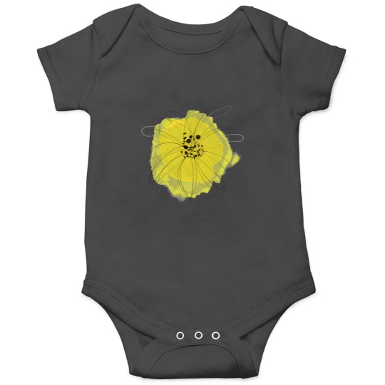 Discover Sunny Yellow Flower Abstract Art Pattern Classic Onesies