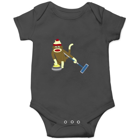 Discover Sock Monkey Curling Classic Onesies