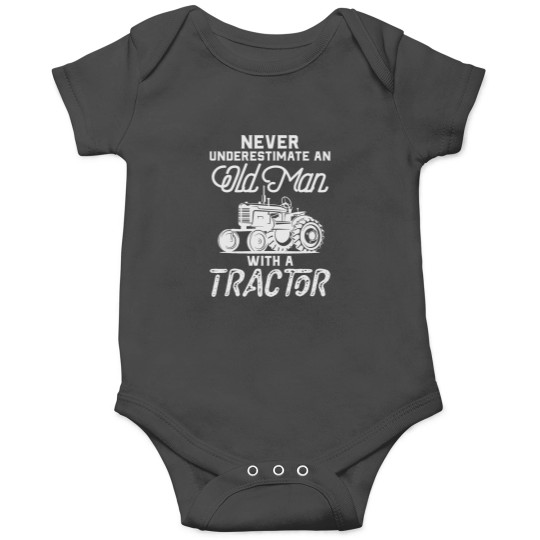 Discover Never Underestimate An Old Man With A Tractor Funny Farmer Onesies