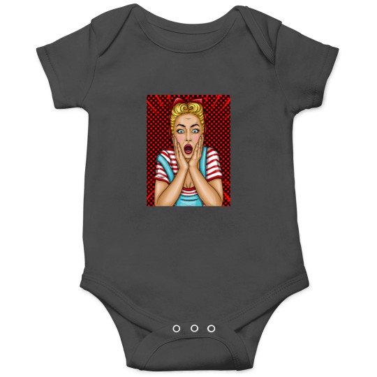 Discover Shocked Pop Art (Paper Cut) 2937 Onesies