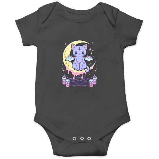 Discover Kawaii Pastel Goth Cute Creepy Occult Cat Onesies