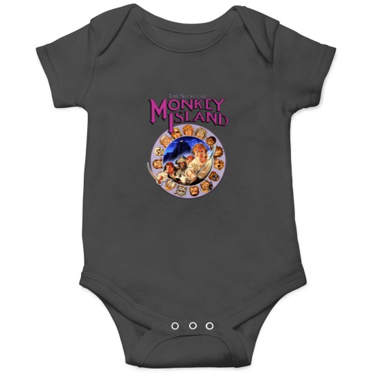 Discover Secret Of Monkey Island Logo And Pirate Codewheel Classic Ms Dos Point And Click Graphic Adventure Game 1 Onesies