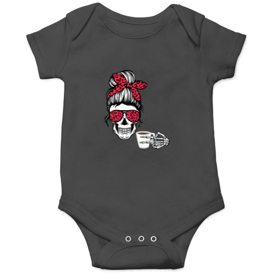 Discover messy bun halloween apparel coffee lover Onesies