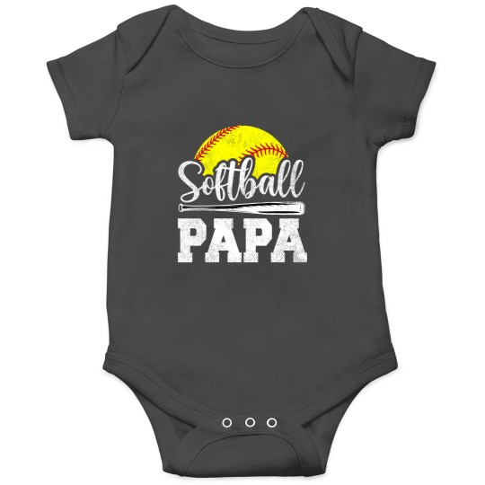 Discover Softball Papa Softball Player Game Day Fathers Day Gift Onesies