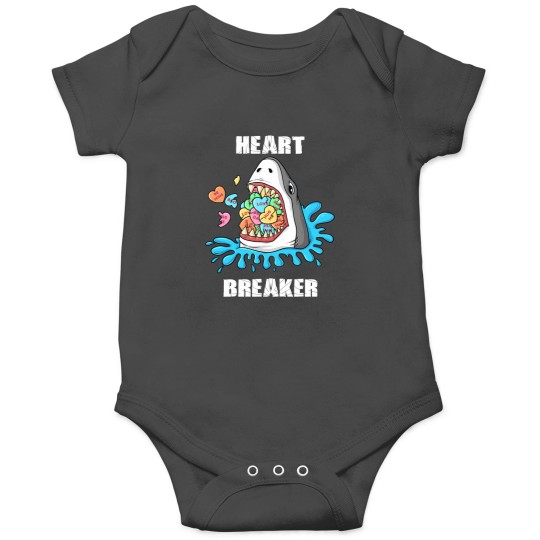 Discover Valentines Day Shark Heart Breaker Funny Boys Kids Onesies