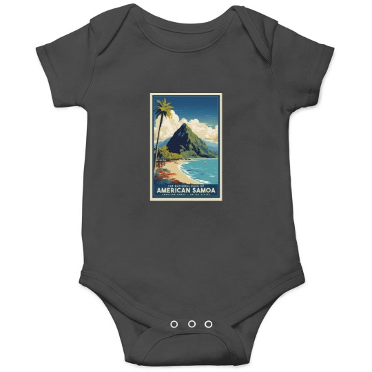 Discover A Vintages Travel Illustration of American Samoa National Park American Samoa United States Onesies