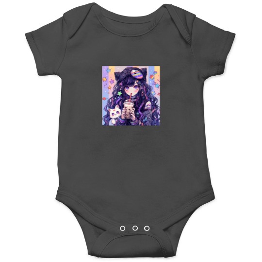 Discover Kawaii Bubble Tea Pastel Goth Anime Girl Onesies