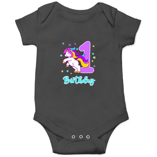 Discover Cute Cartoon Unicornss 1st Birthday Celebration Onesies