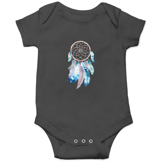 Discover Blue Feathers Dreamcatcher On Purple Onesies