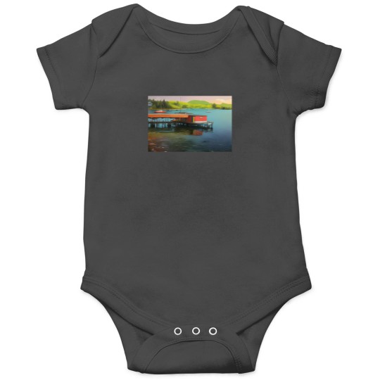 Discover Boathouse On The Water Onesies