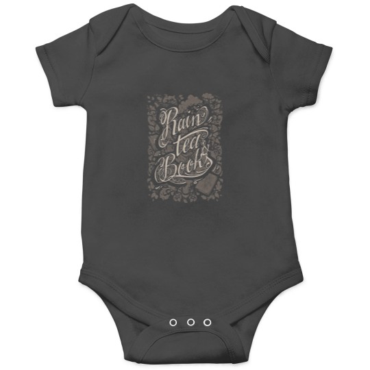Discover Rain Tea amp Books Grey version Fitted Onesies