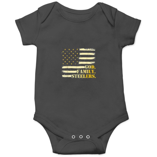 Discover American Flag God Family steelersss Military Veteran Essential Onesies