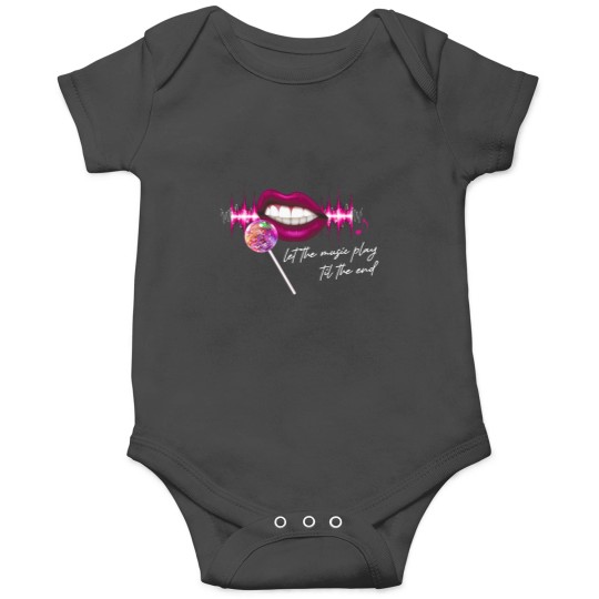 Discover Let The Music Play Til The End Pink Lips Mirrorball Lollipop Microphone Trustfall Design Option Onesies