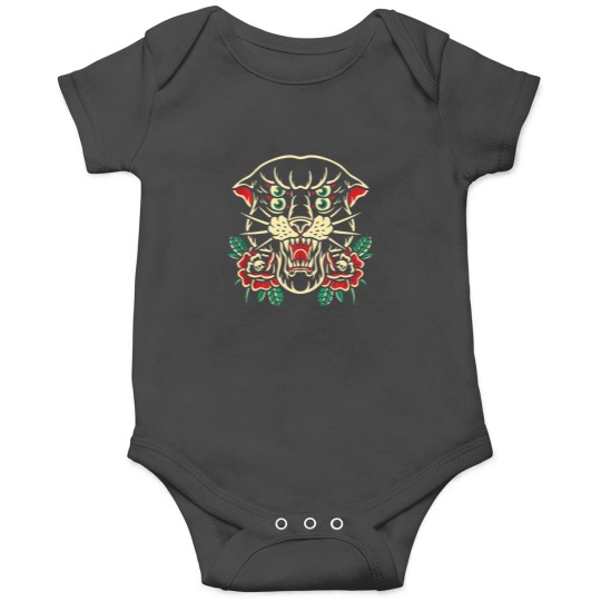 Discover Traditional Tattoo Old School Tattoo Flash Panther Inked Onesies