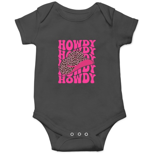 Discover Groovy Howdy Leopard Print Hat Western Country Cute Cowgirlss Onesies
