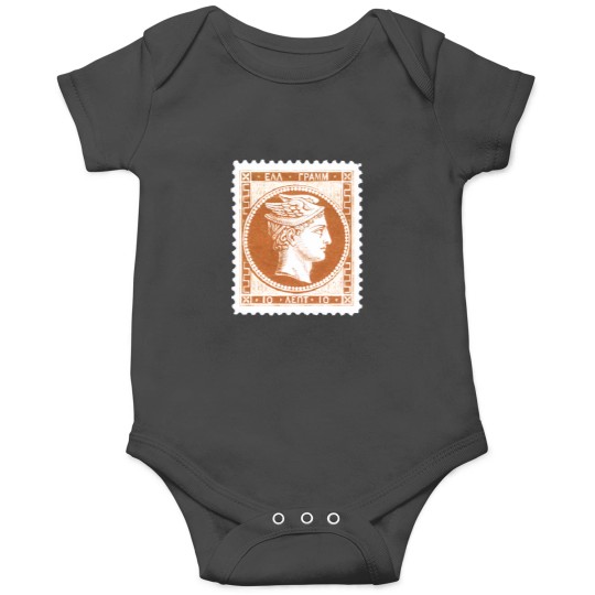 Discover Vintage Orange Greek Postage Stamp Onesies