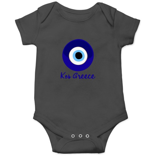Discover KOS ISLAND - GREECE, EVIL EYE, Mati blue white Onesies