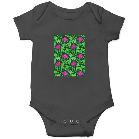 Discover William Morris Anemone, Emerald Green and Fuchsia Onesies