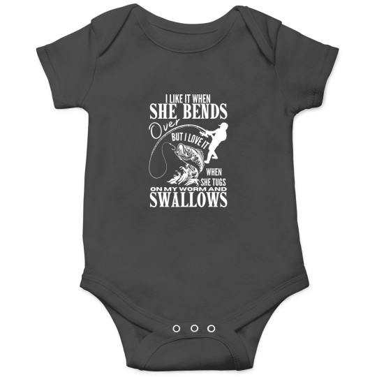 Discover I Likes It When She Bends Over Fishing Dad Funny Fathers Day Onesies