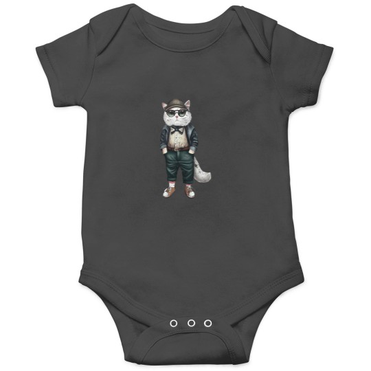 Discover Hipster Cat V16 Onesies