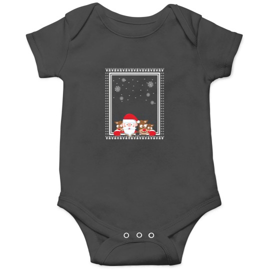 Discover Santa And Deer Christmas Ugly Sweater Style Onesies