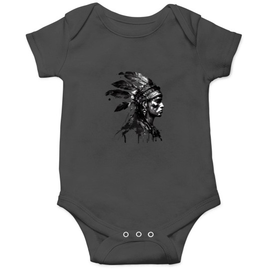 Discover Aztec Warrior in Black Ink Onesies