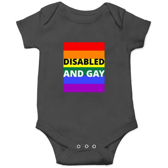 Discover Disabled  And Gay On Rainbow Background Onesies