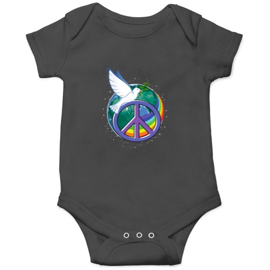 Discover peace dove peace sign peace rainbow V-Neck Onesies