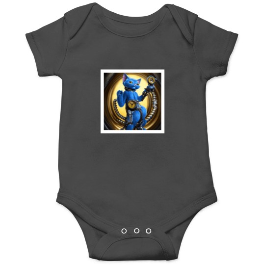 Discover blue cat cyber valves Onesies