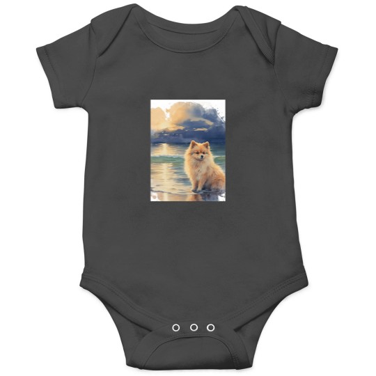 Discover Pomeranian At The Beach Graphic 1 1 Onesies