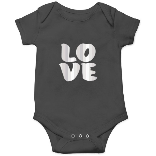 Discover Letters spelling LOVE with colorful stripes Onesies