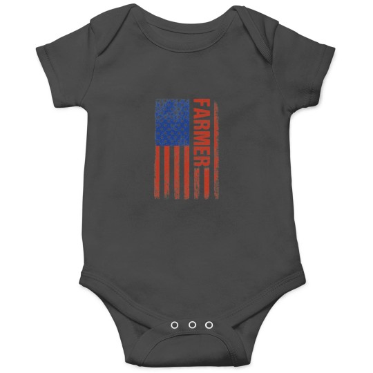 Discover usa flag farmer farm farming ranch tractor agriculture Onesies