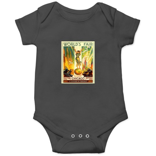 Discover Worlds Fair Chicago Vintagess Travel Onesies