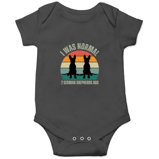 Discover 2 German Shepherds Cute Vintage Rainbow - I was normal - 2 German Shepherds Ago Onesies