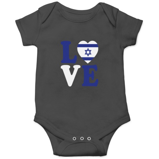 Discover I Love Israel Minimalist Israeli Flag For Women Men Onesies