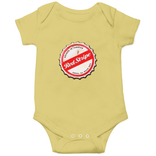 Discover Red Stripe Bottle Cap Onesies