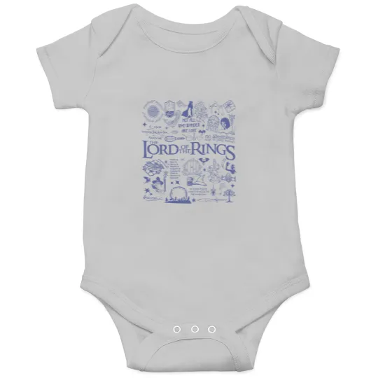 Discover The Lord of the Rings Blue Doodle Onesies, Aragorn Gandalf Frodo Baggins Onesies