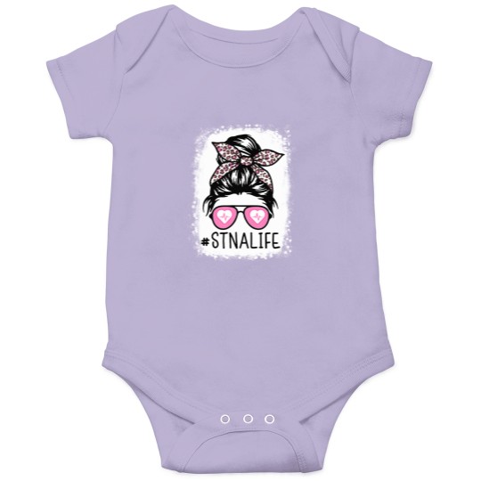 Discover STNA Bleached Messy Hair State Tested Nursing Assi Onesies