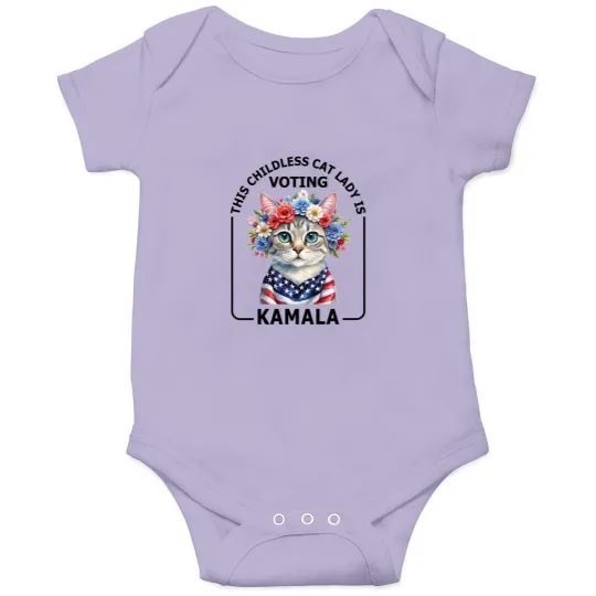 Discover Kamala Harris President 2024 Onesies, Childless Cat Lady Onesies, Kamala Rally Onesies
