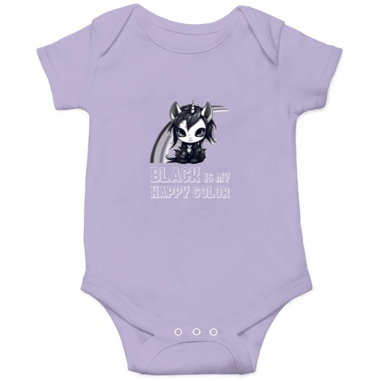 Discover black is my happy color goth girl emo gothic unicorn Onesies