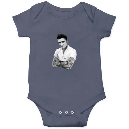 Discover Elvis Presley Tattoo Rockabilly Onesies Black
