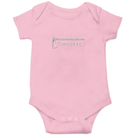 Discover Tomahawk Logo (White) Onesies