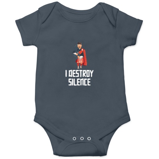 Discover I Destroy Silence Funny Bagpiper Musician Gift Onesies