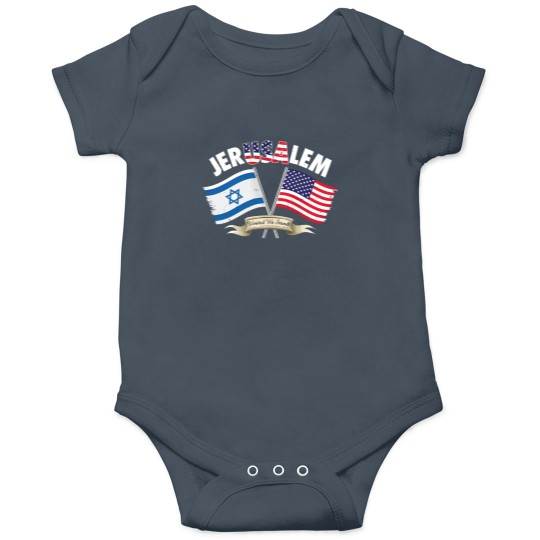 Discover jerusalem israel usa american flag Onesies