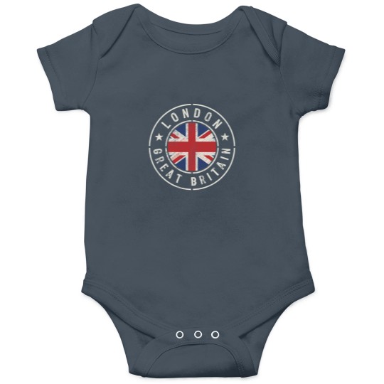 Discover London, Great Britain Flag Vintage Onesies