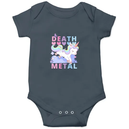 Discover Death Metal Adorable Unicorn rainbow Onesies